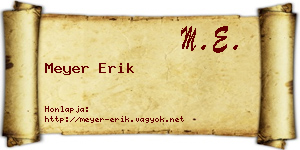 Meyer Erik névjegykártya
